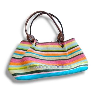 Novica Colorful Striped Cotton Shoulder Bag EUC in El Salvador Stripe